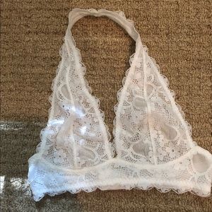 White lace free people bralette